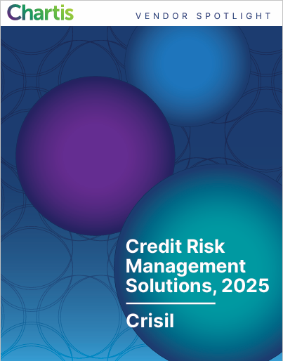 Report cover, Chartis Research, Credit Risk Management, Vendor Spotlight, Crisil’s platform and product capabilities in credit risk management'